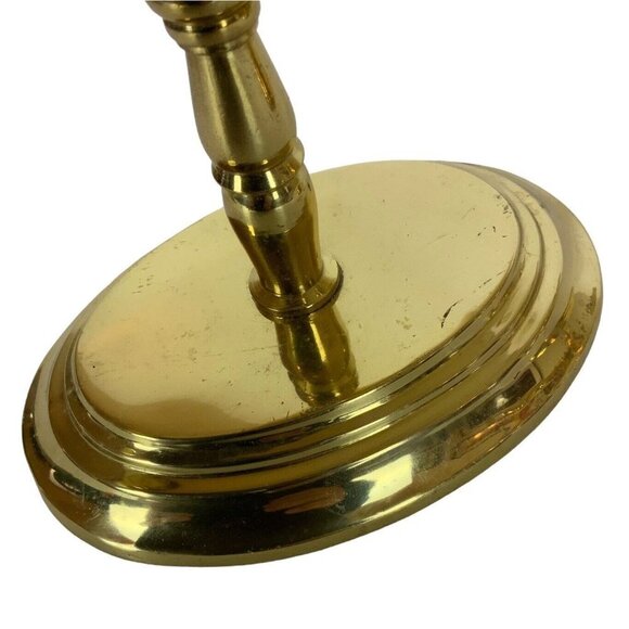 Solid Shiny Brass Sconces Candleholders Pair Wall Mount Gold Made in India Vtg - Picture 7 of 7